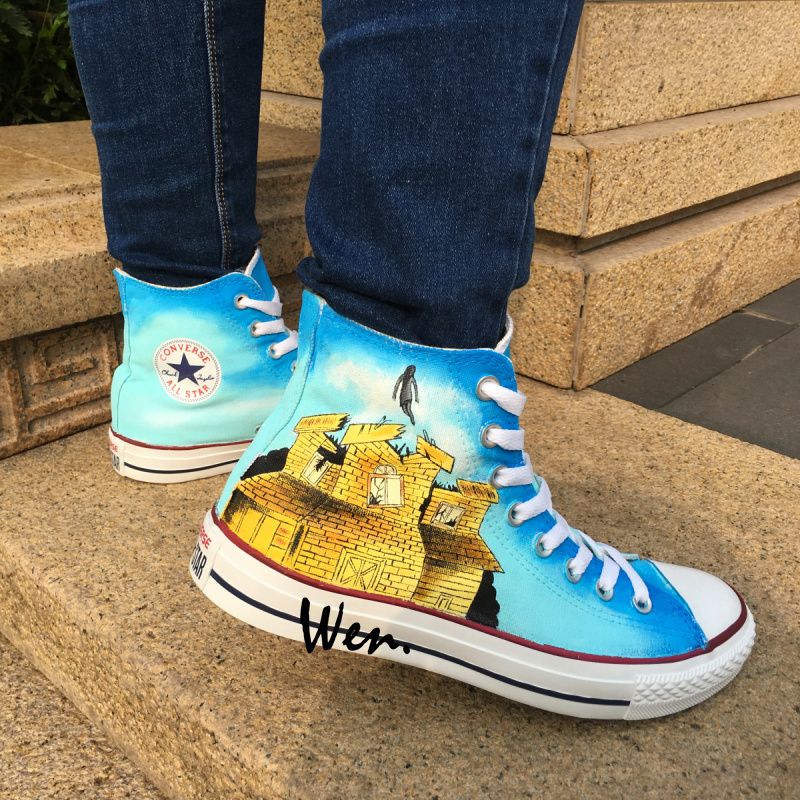 Unique Converse All Star Unisex Sneakers Pierce the Veil Hand Painted Shoes