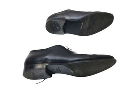 Giorgio Armani Men Black Leather Oxford Shoes Sz 8.5 Made in Italy image 2