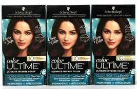 3 Schwarzkopf Color Ultime Glam Nights Olivia Culpo 4.28 Auburn Brown Hair Dye  - $33.99