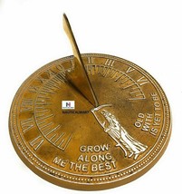 Medieval Epic Brass Sundial Grow Old Along with Me (Black Sundial)