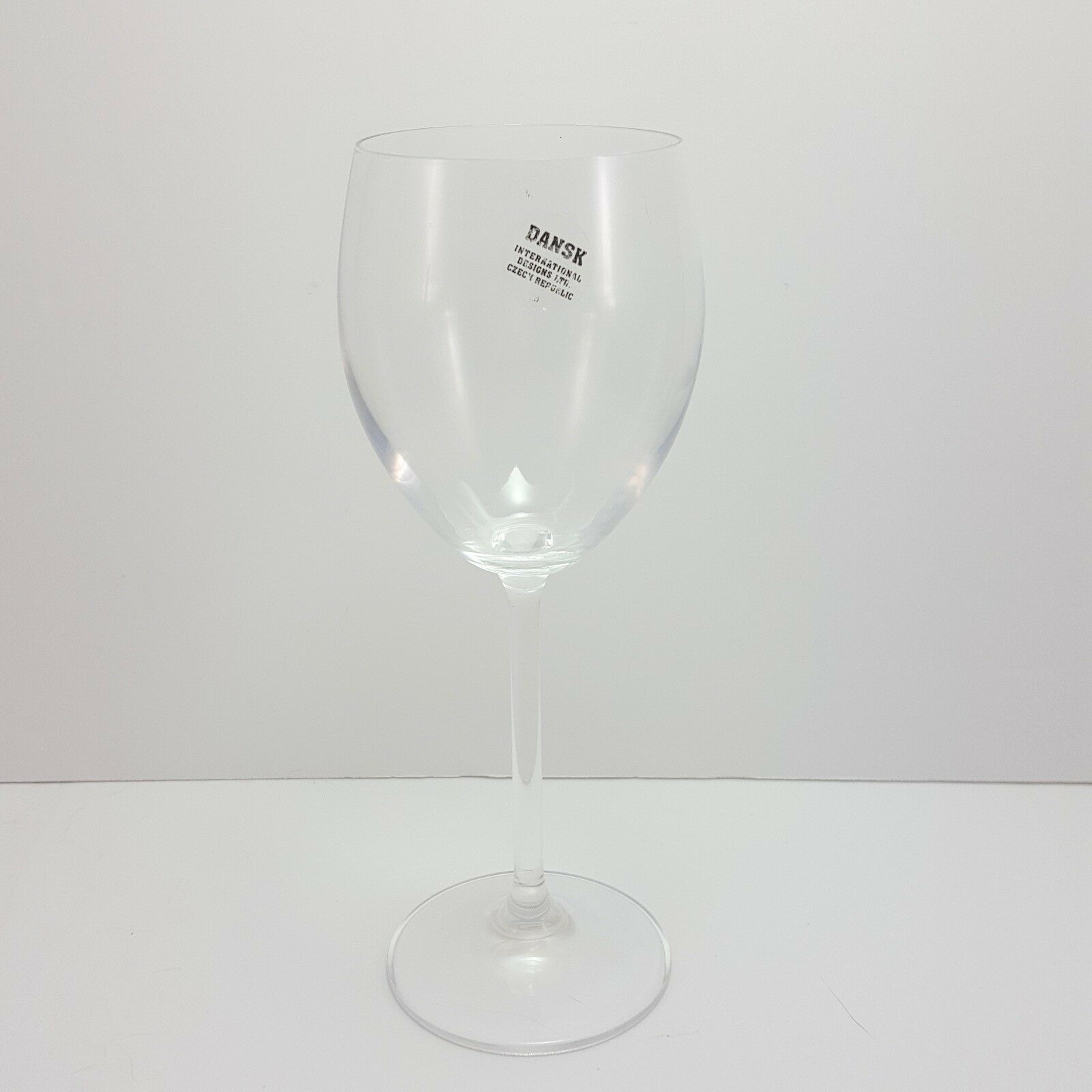 Dansk All Purpose Wine Glasses Set of 2 Clear Crystal 12 oz Plain Stem