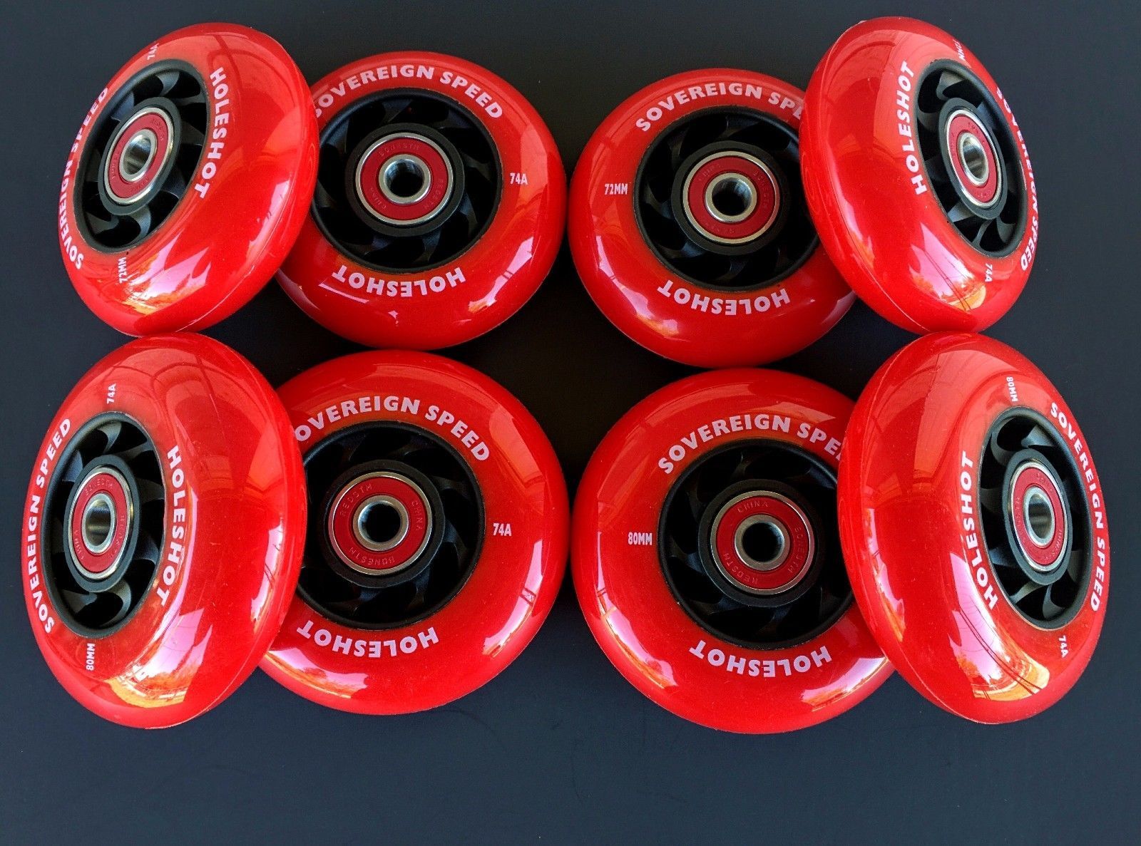 8 HiLo 7680mm Holeshot Inline Wheels w Abec9 BearingsIndoor 74a
