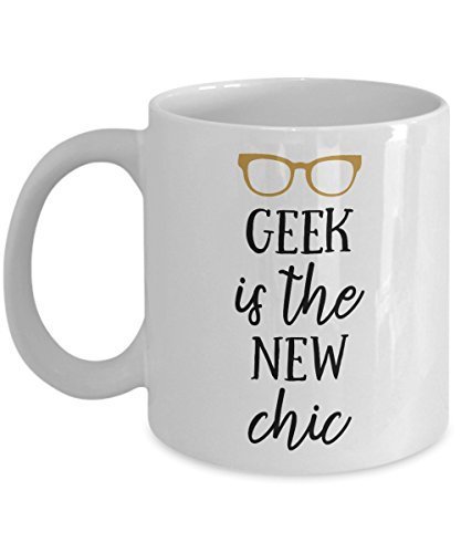 Geek Chic Coffee Mug Ceramic Funny Nerd Travel Cup 110z 15oz White Novelty Gift