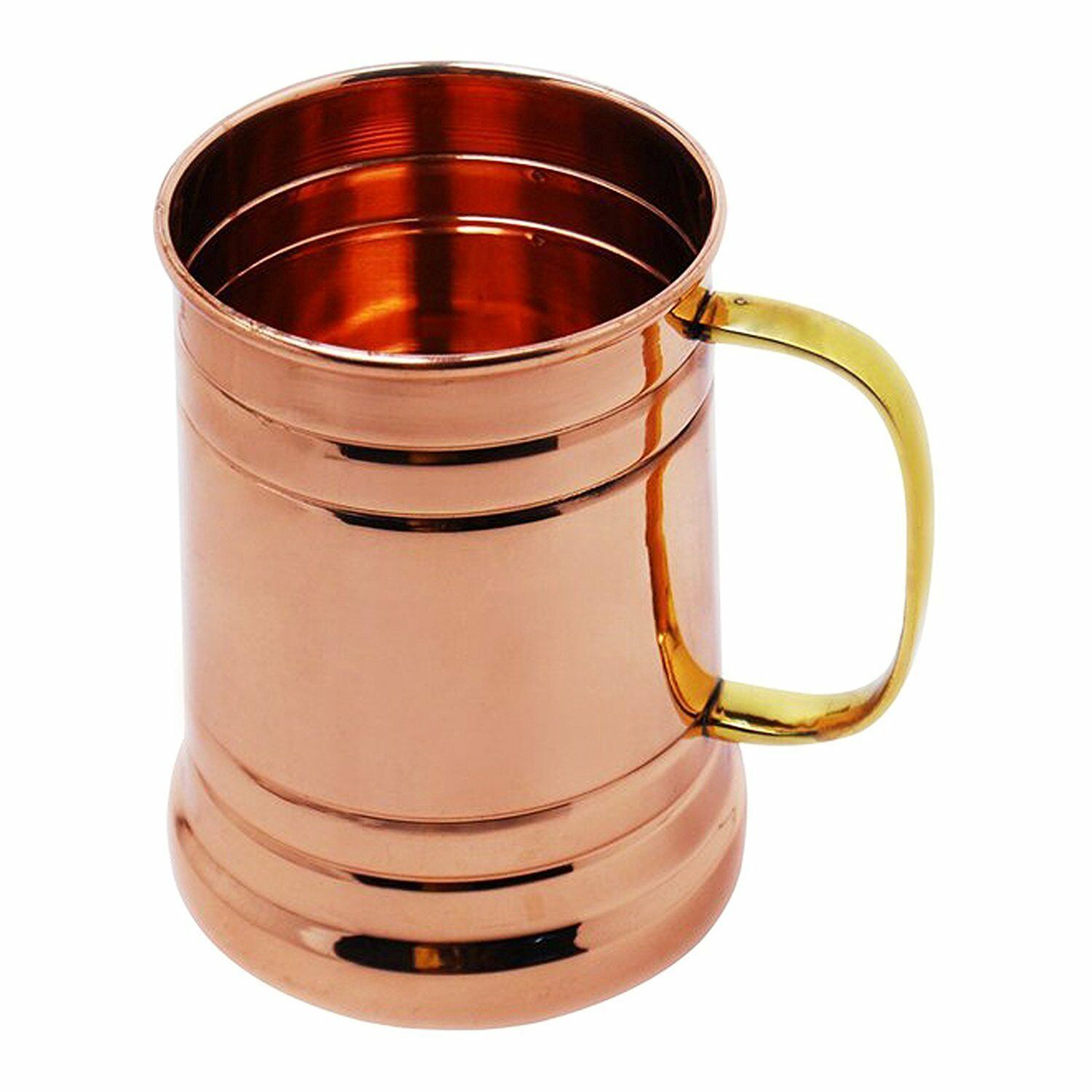 Copper Large Tanker Mug with Brass Handle Cups Capacity 20 ...