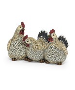Black Tailed Rooster Trio Statues Country Detail Farm Life 11&quot; Wide Beig... - $64.34