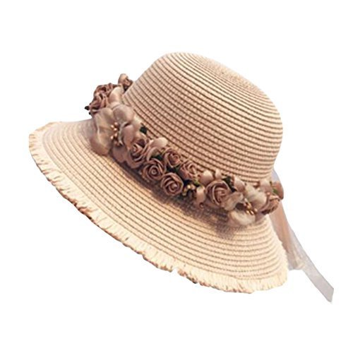 George Jimmy Beach Outdoor Flower Sunscreen Hat Fashion Women Straw Sunhat-A2