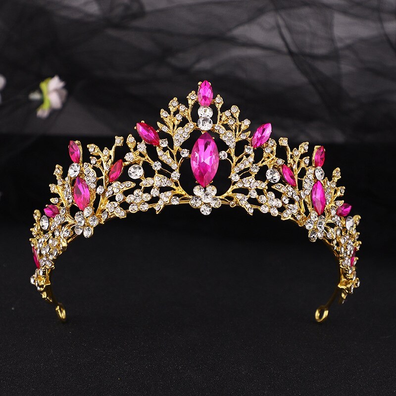 New Baroque Silver Color Rhinestone Bridal Tiaras Cubic Zirconia Crown Crystal P
