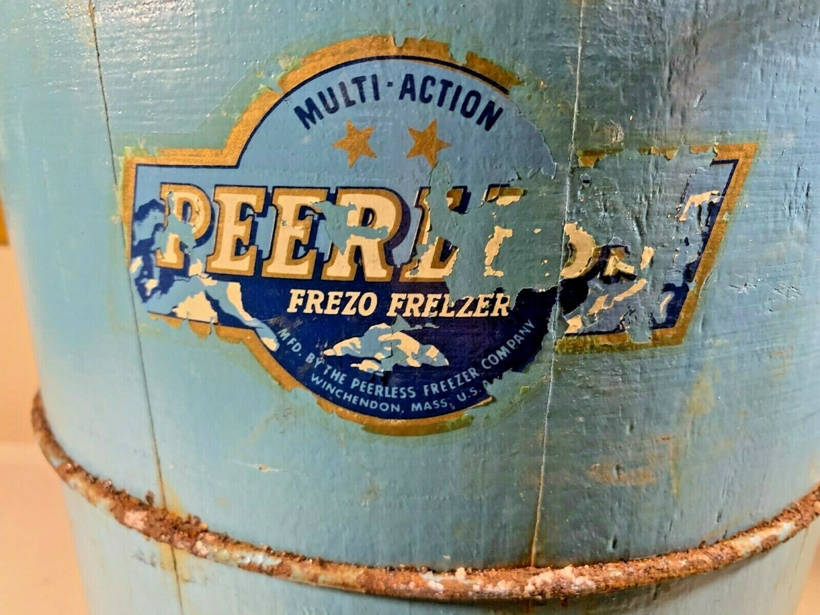 Partial Vintage Peerless Iceland Ice Cream Freezer For Parts or