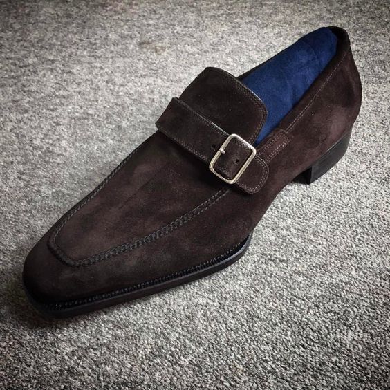 NEW Handmade Men brown Suede monk shoes Men formal shoes, Men dress shoes, Men s