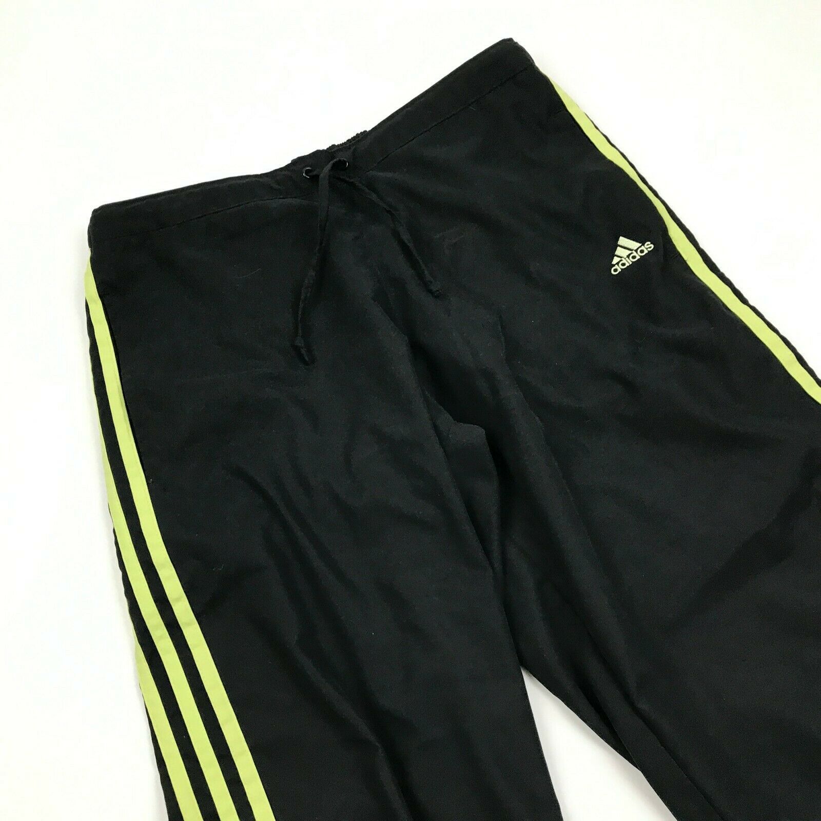 Adidas Cropped Pants Women's Size M Medium Black Green Capri 3/4 Pant ...
