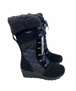 New Bearpaw Women's Destiny Tall Boot Chocolate 11 Black Suede Faux Shearling - $94.04