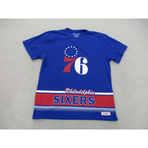 Philadelphia 76ers Shirt Adult 2XL XXL Blue Red NBA Basketball Mitchell ... - £20.15 GBP