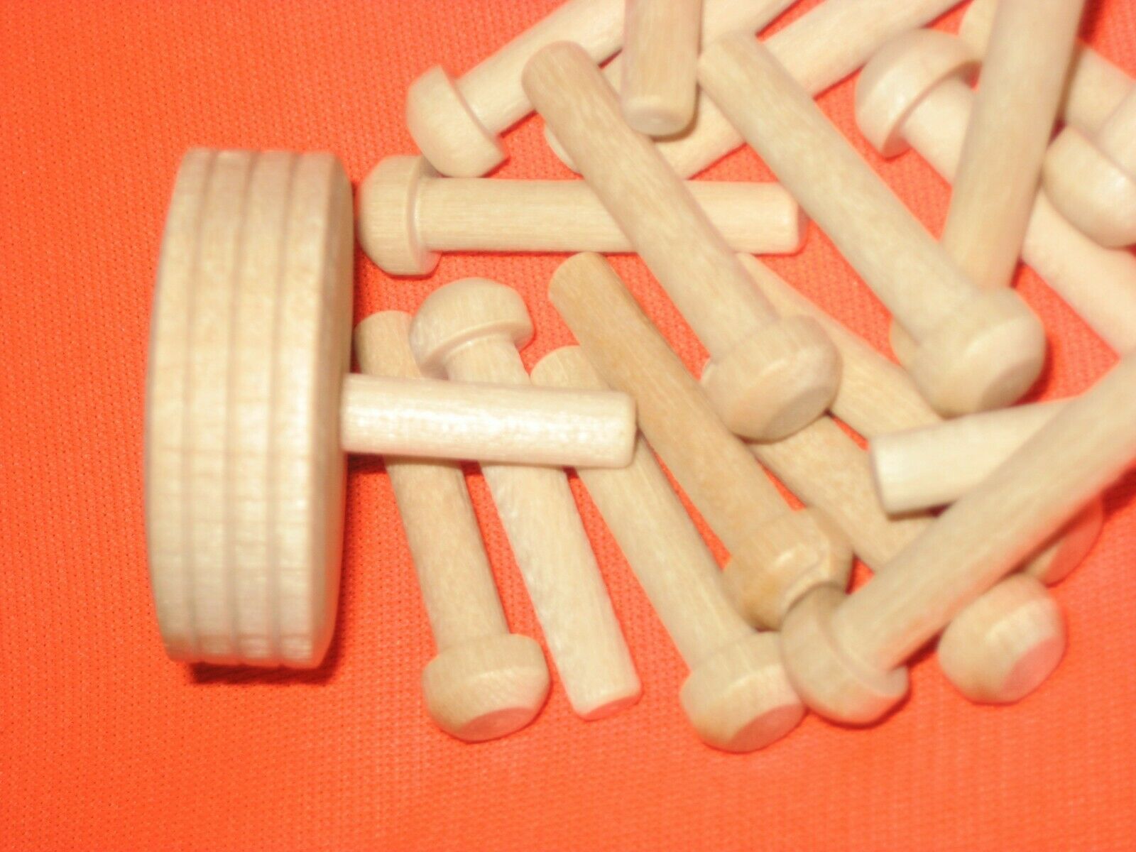 1/4" x 13/8" Wood Axle Pegs for Truck Car WheelsLot of 12 Wooden Toy