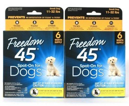 2 Packages Freedom 45 Spot On For Small Dogs 11 To 32 Lbs Topical 6 Month Supply