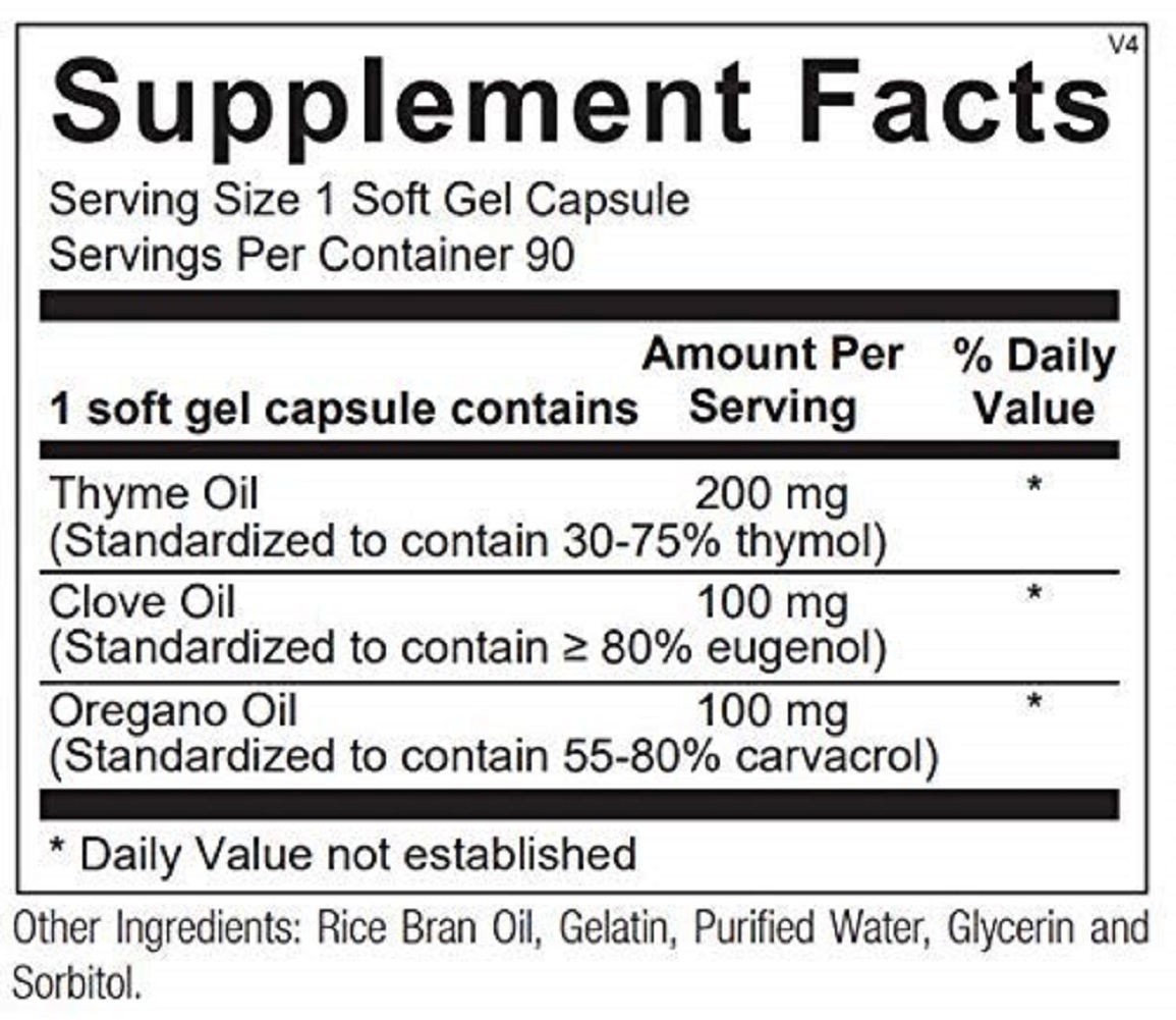 MICROB X AntiMicrobial Essential Oils (Thyme, Clove, Oregano) Supplement for GI Dietary