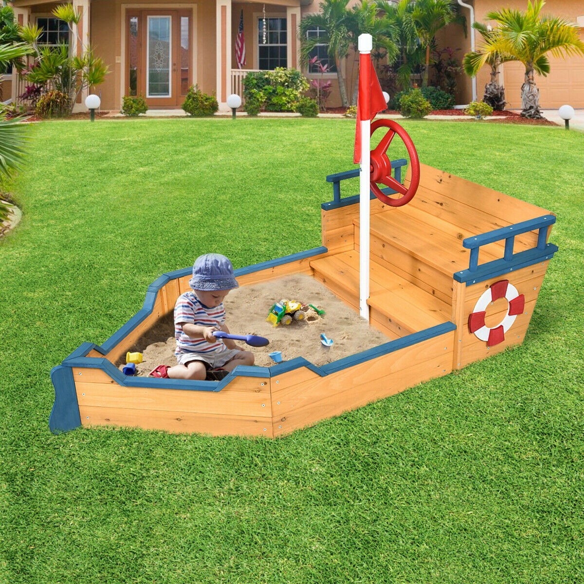 wooden pirate ship climbing frame