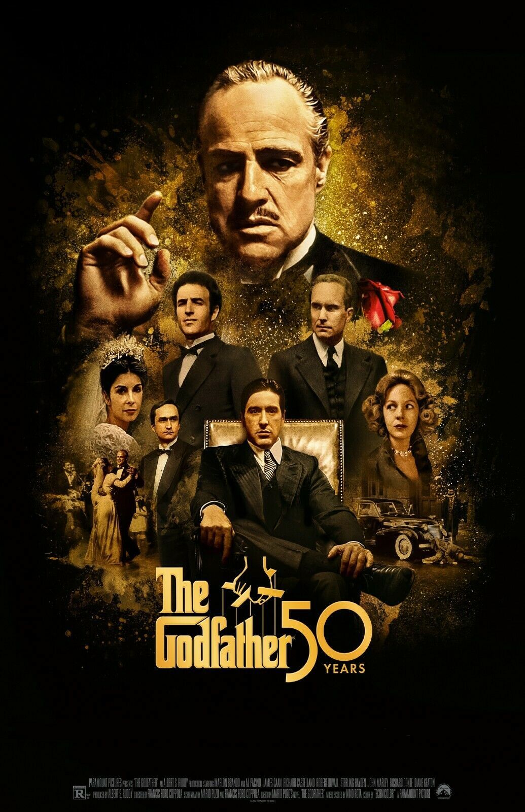 Primary image for The Godfather movie poster (g) Marlon Brando : 11 x 17 inches : 50th Anniversary