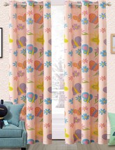 Boy girl children for teenagers pink butterfly 2 panel metal eyelet curtain set - $24.91