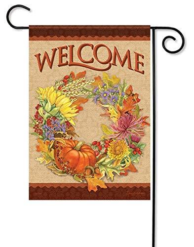Primary image for Colors of Fall Welcome Garden Flag - 2 Sided Message,12" x 18"