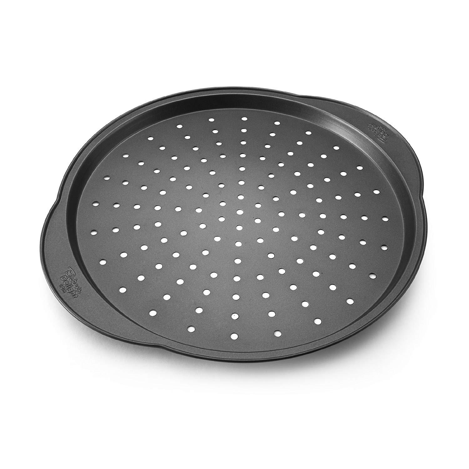 Nonstick 12 Inch Pizza Pan With Holes Crisper Round Baking Tray Steel