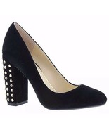Jessica Simpson Bainer Black Suede Leather Round Toe Thick Heel Pump Size 6 - $49.50