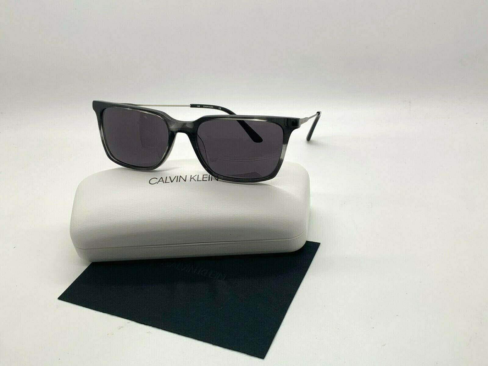 NEW Calvin Klein Sunglasses CK 19703S 025 STRIPED BLACK 56-17-140MM /CASE