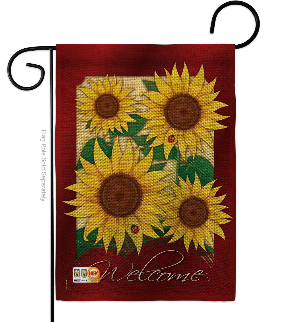 Sunflowers Burlap Impressions Decorative Garden Flag G154067