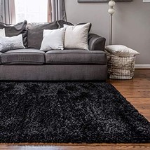 Rugs.com Infinity Collection Solid Shag Area Rug  5' x 8' Onyx Black Shag Rug P - $129.00