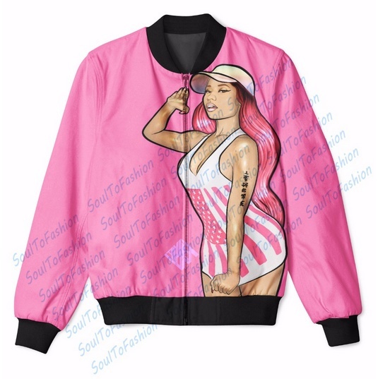 Nicki Minaj 3D Sublimation Print Men Women Zipper Up Jacket coat outerwear plus