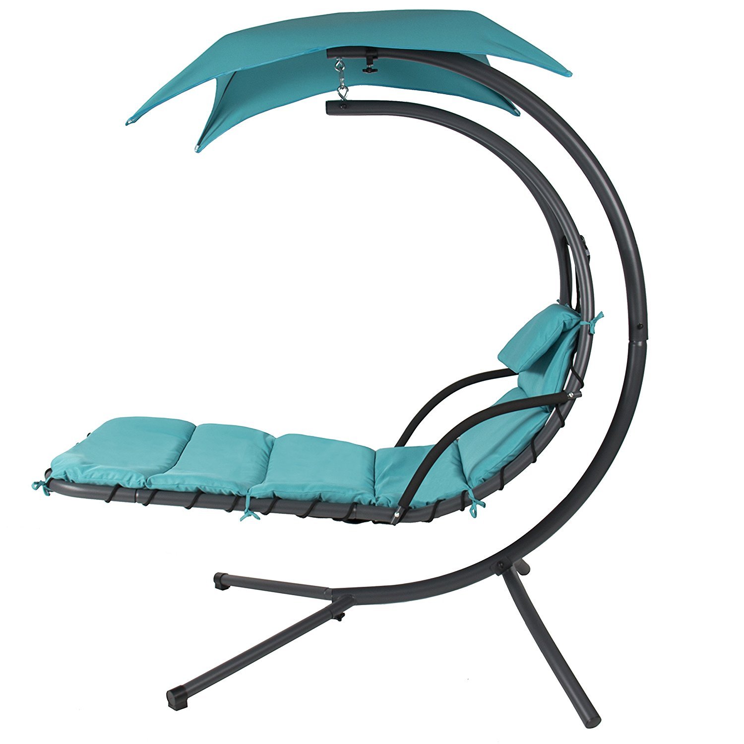 Best Choice Products Hanging Chaise Lounger Chair Arc Stand Air Porch