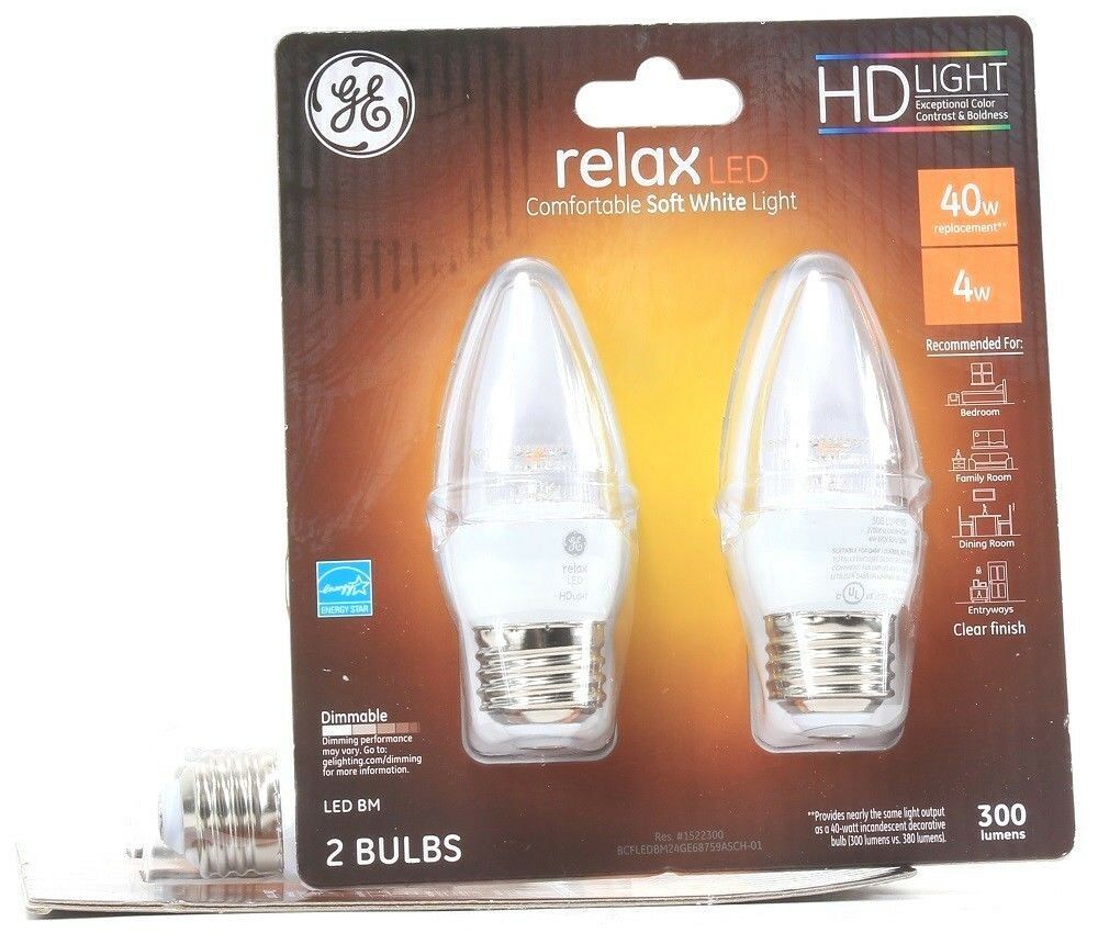 1 GE Relax LED Comfortable Soft White Light 40w 300 Lumens Clear Finish