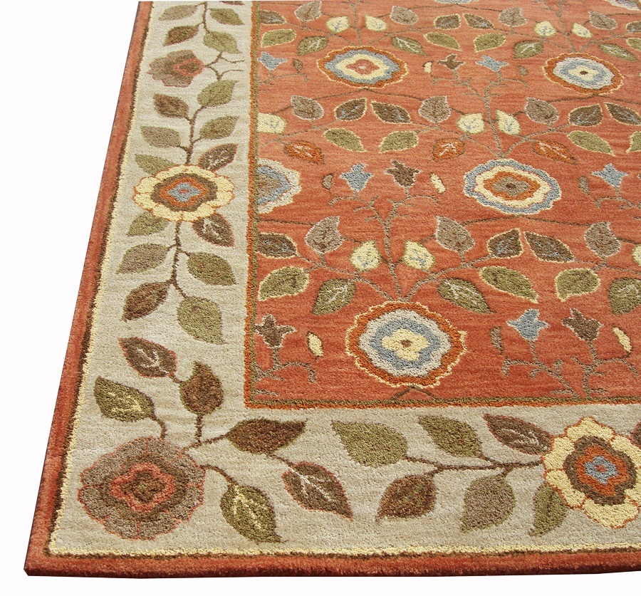 Brand New Pottery Barn MILLIE RUST Persian Style Handmade Area Rug 3x5