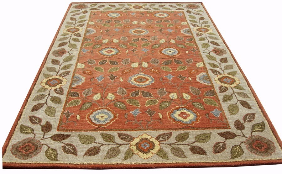 Brand New Pottery Barn MILLIE RUST Persian Style Handmade Area Rug 3x5 ...