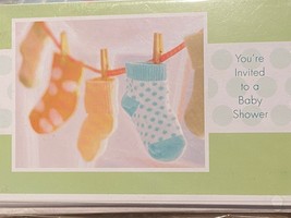 1 Pack of 20 American Greetings Fill In Baby Shower Invitations (Socks *NEW* oo1 - $6.99