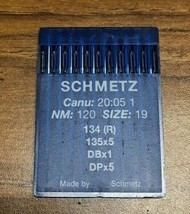 SCHMETZ DBx1 CANU:20:05 1 NM:120 SIZE19 INDUSTRIAL SEWING MACHINE NEEDLE - $16.35