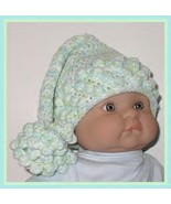 Baby Elf Hat For Newborn Boys Pale Blue Mint Green White Snowball Santa ... - $14.00