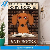 Brown Dachshund Easily Distracted By Dogs And Books Canvas And Poster - $49.99