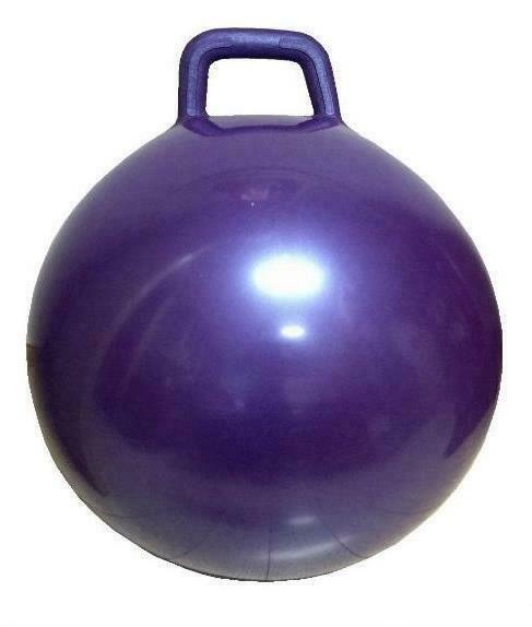 1 PURPLE 1 GREEN GIANT RIDE ON HOP BOUNCE BALLS WITH HANDLE hopping rideon