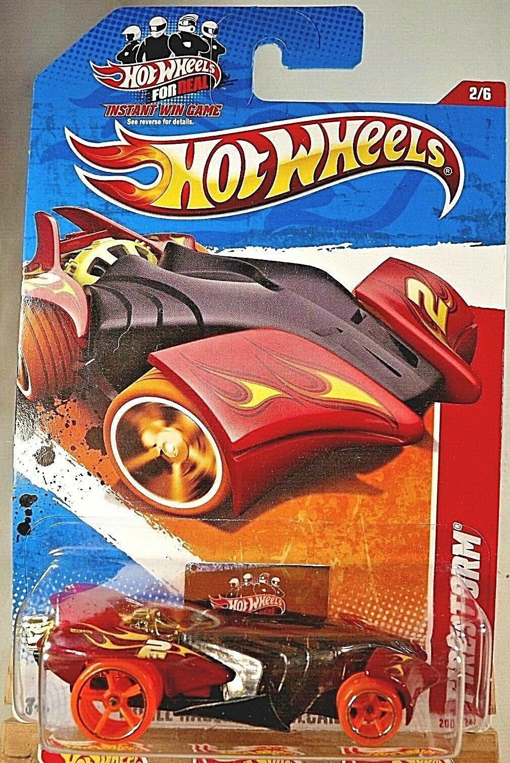 2011 Hot Wheels #200 Thrill Racers-Volcano 2/6 FIRESTORM Red w/Orange ...