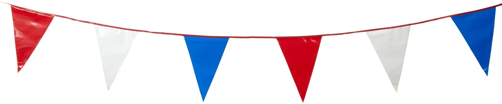 Red, White and Blue Triangle Pennant Flag 100 Ft. Other