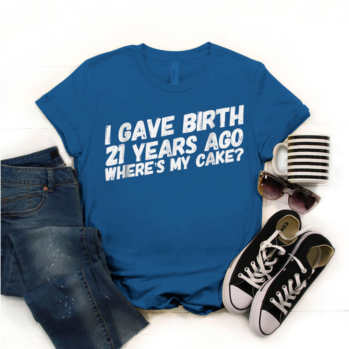 21St Mom Of 21 Year Old Son Daughter T-Shirt Birthday Funny Ideas Gift ...