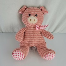 Hugfun Pink Chenille Plush Pig 12&quot; Sitting Soft &amp; Cuddly Stuffed Animal - $49.48