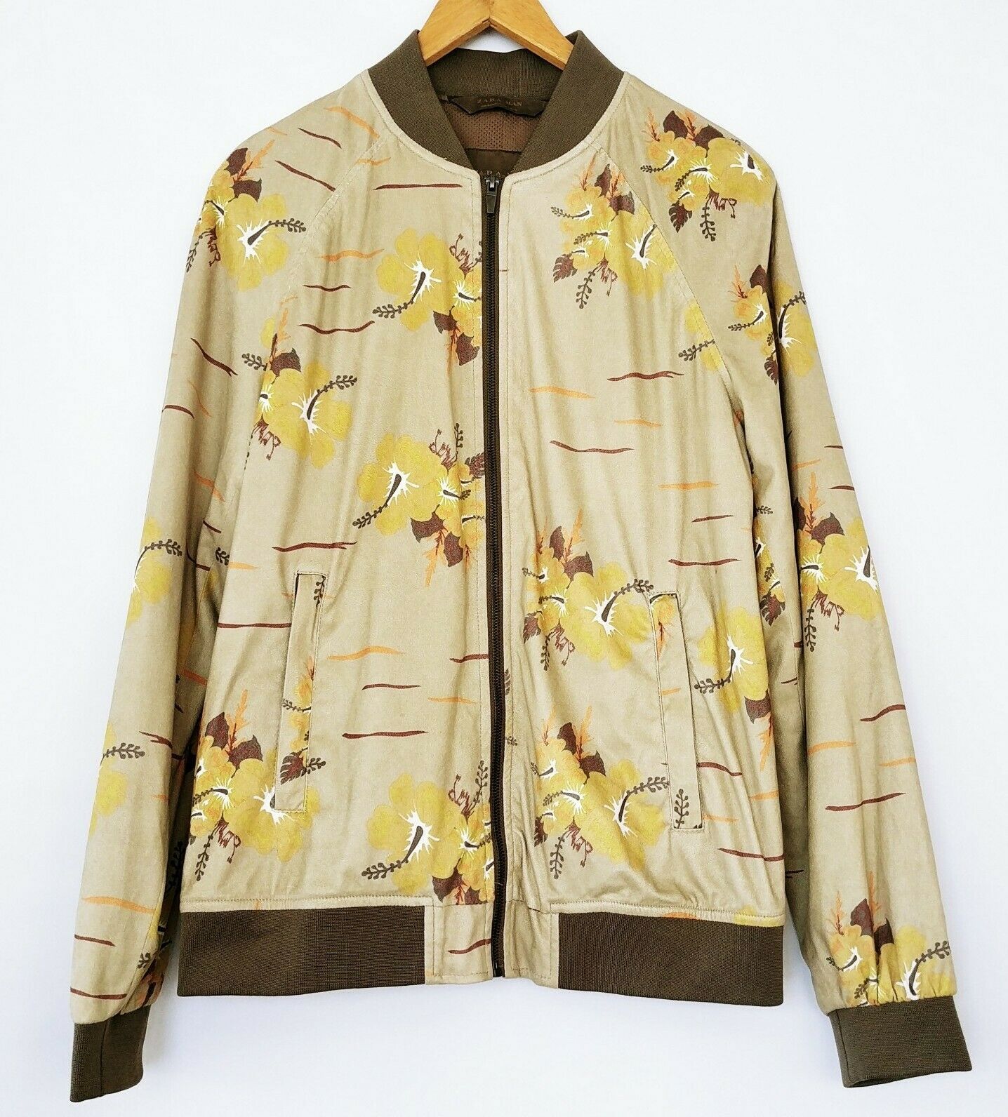 zara floral print bomber jacket