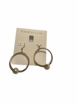 Charter Club Sculptured Twist Hoop Earrings Abstract Dangling Drop 2&quot; Go... - $23.75