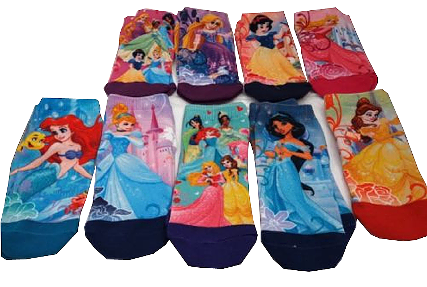 Disney Princess Jasmine Toddler Girl 6-pack Low-Cut Socks 2T-4T