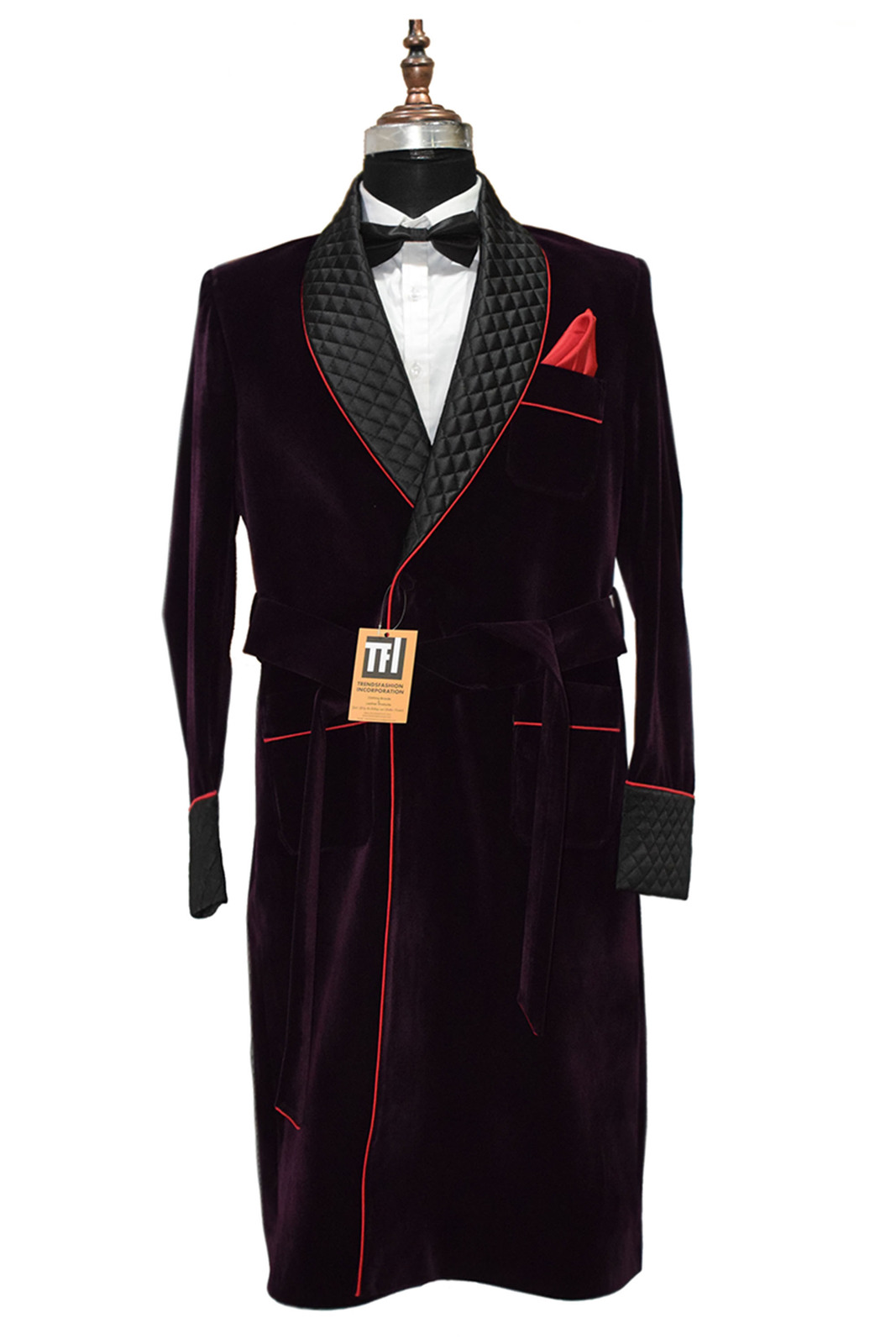 Special Gift For Him Purple Smoking Robes Designer Party Wear Long Coats