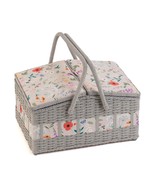 Hobby Gift Sewing Box (L) Twin-Lidded Wicker Hamper: Wildflowers - $69.99