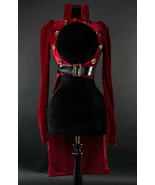 Red Velvet Openbust Gothic Victorian Steampunk Officer Crop Jacket Tailcoat - $96.41