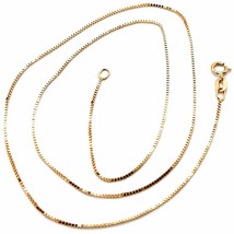 18K ROSE GOLD CHAIN MINI 0.8 MM VENETIAN SQUARE LINK 17.7 INCHES MADE IN ITALY image 1