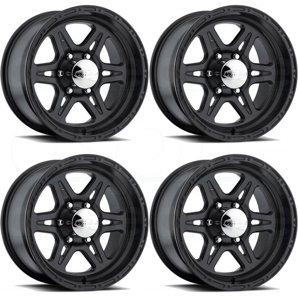 16x8 Raceline 891 Renegade 6 6x5.5 6x139.7 0 Black Wheels Rims Set(4 